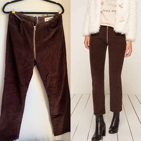 Reformation Pants - Reformation Bruno Pants Brown Corduroy Zipper Pants sz 29
